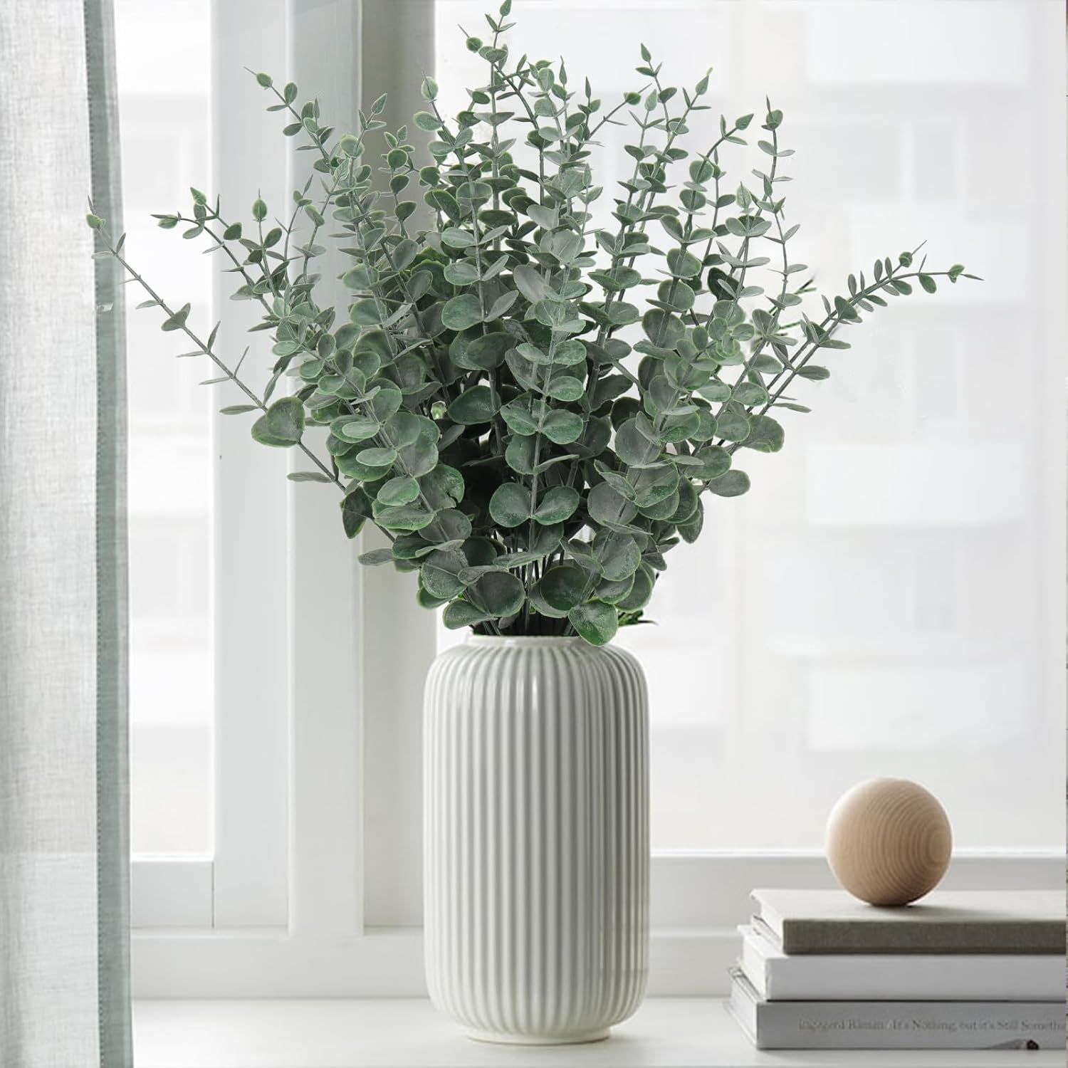 Desk Setup Plants - 10/20 adet Yapay Bitkiler Okaliptüs Yaprakları