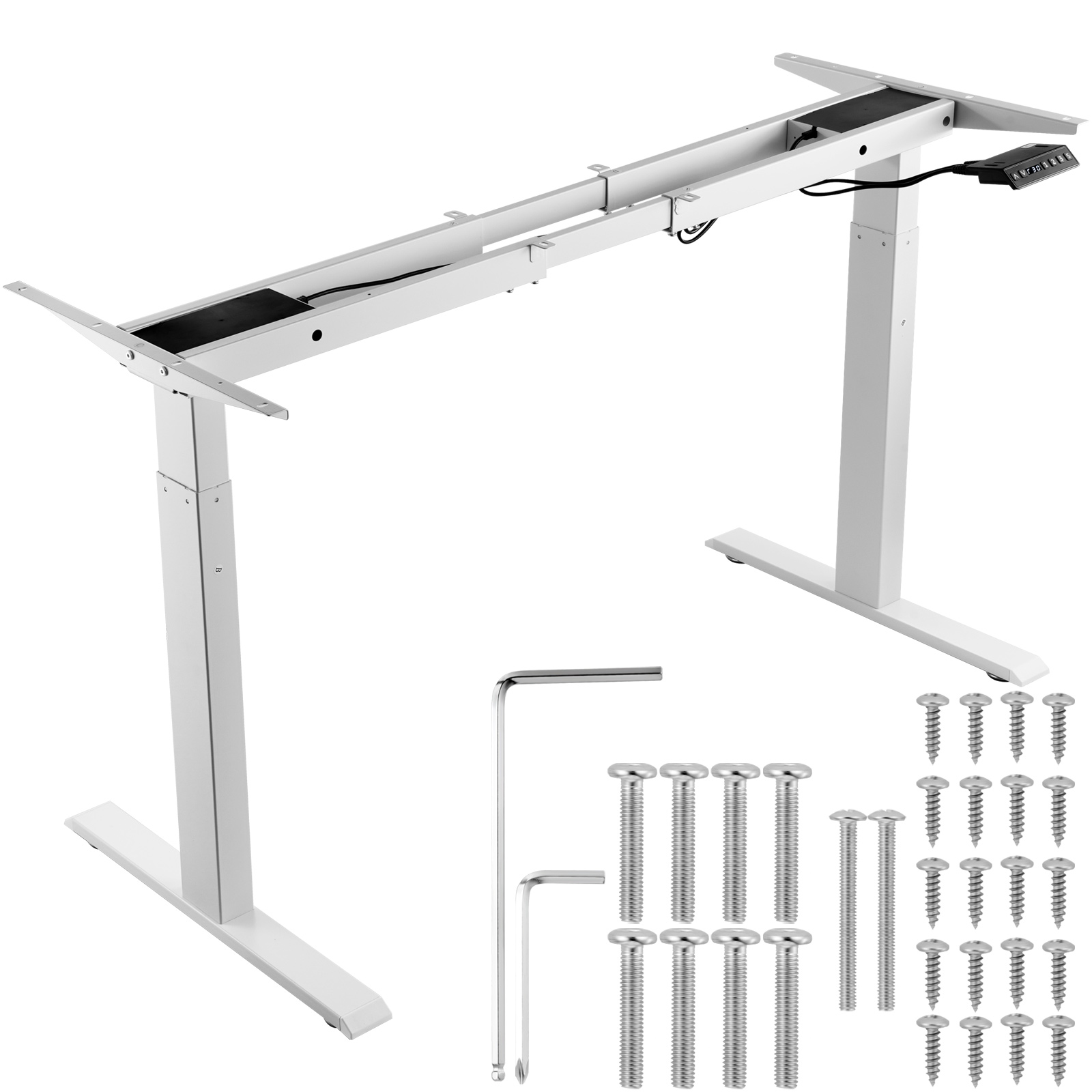 Desk Setup White - SucceBuy ayakta masa çerçevesi elektrikli ayakta