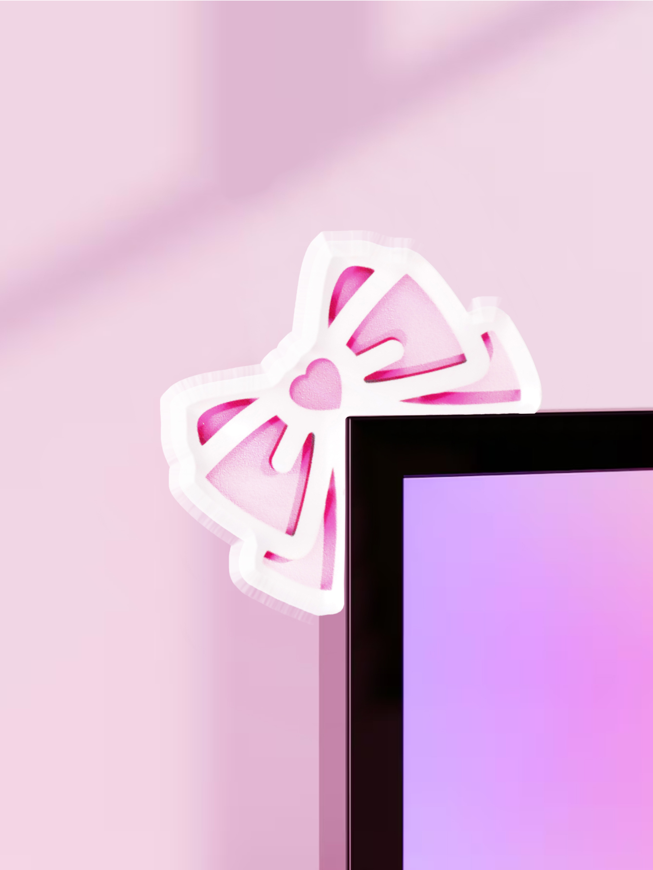 Desk Setup Accessories - Kawaii Fiyonk Monitör Süsü Pembe Akrilik