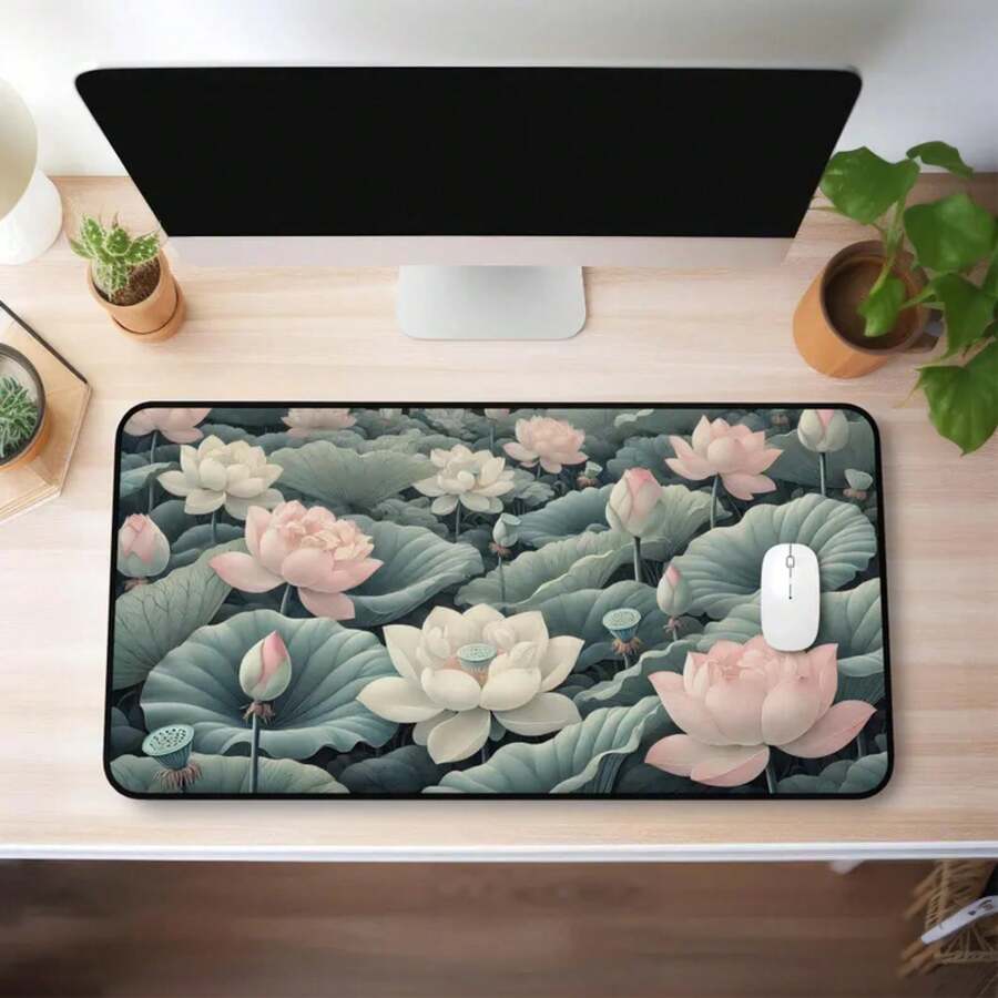 Büyük Lotus Çiçeği Masa Örtüsü - Desk Setup Natural incelemesi ve fiyatı