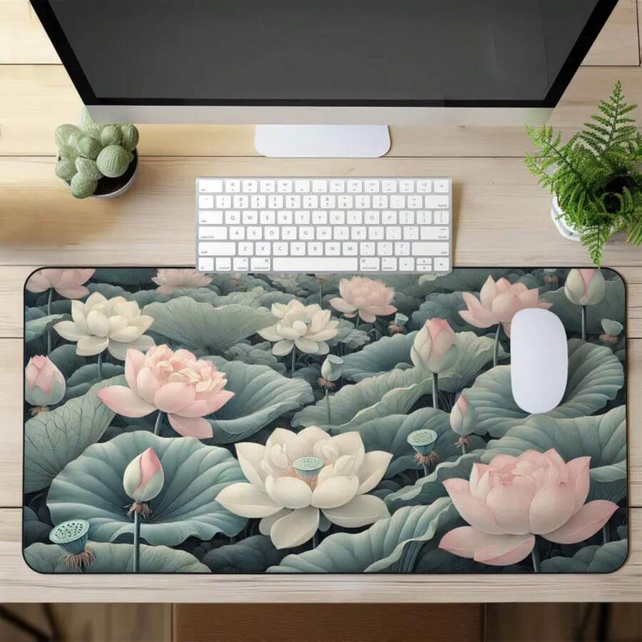 Büyük Lotus Çiçeği Masa Örtüsü - Desk Setup Natural incelemesi ve fiyatı
